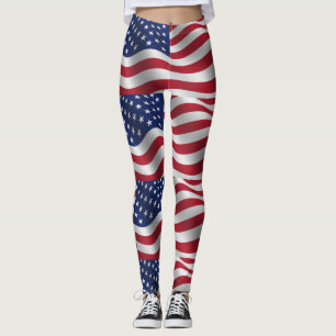 Stars & stripes, red, white, & blue leggings