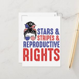Stars Stripes Reproductive Rights Holiday Postcard