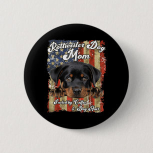 Stars Stripes Rottweiler Dog Mum Patriotic USA 6 Cm Round Badge
