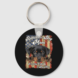 Stars Stripes Rottweiler Dog Mum Patriotic USA Key Ring