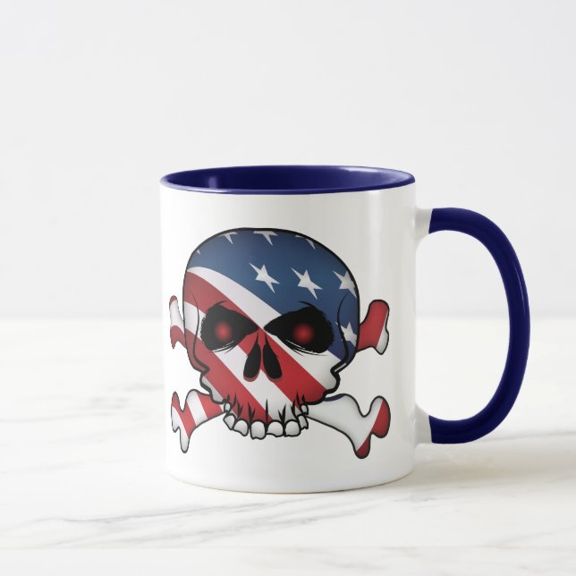 Stars & Stripes Skull Mug (Right)