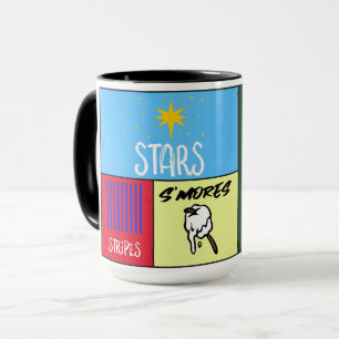 stars stripes s'mores American camping Mug