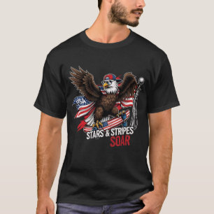 Stars & Stripes Soar – Patriotic Bald Eagle 4th of T-Shirt