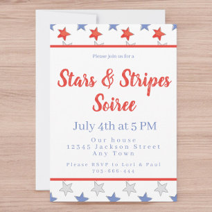 Stars & Stripes Soirée 4th of July Party Invitation