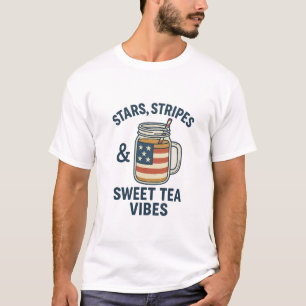 Stars, Stripes & Sweet Tea Vibes – Patriotic Women T-Shirt