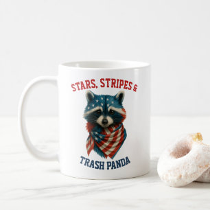 Stars Stripes & Trash Panda Patriotic Racoon Mug