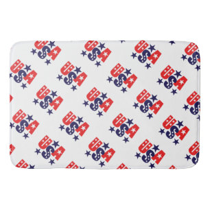 Stars & Stripes USA Patriotic Design Bath Mat