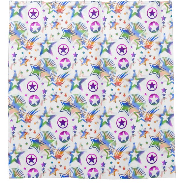 Stars Tattoo seamless pattern + your ideas Shower Curtain (Front)