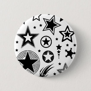 Stars Tattoos black + your ideas 6 Cm Round Badge
