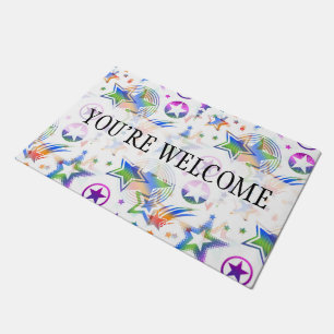 Stars Tattoos pattern coloured + your ideas Doormat