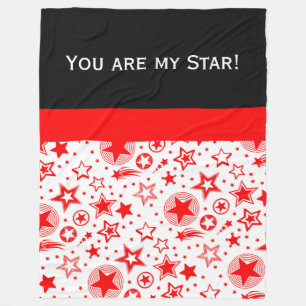 Stars Tattoos red + your ideas Fleece Blanket