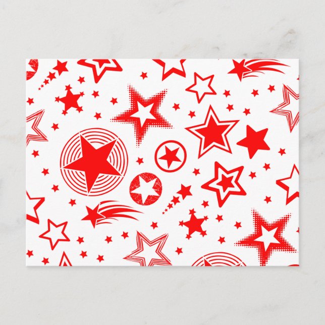 Stars Tattoos red + your ideas Postcard (Front)