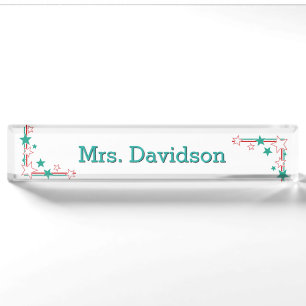 Stars Teacher's Custom Desk Nameplate
