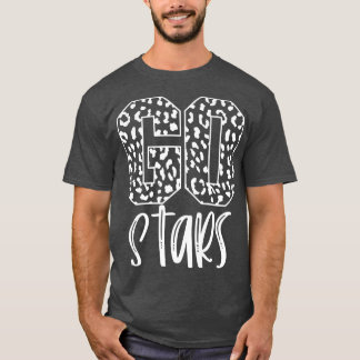 Stars Team Mascot School Spirit Game Night Leopard T-Shirt