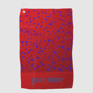 stars template red and blue golf towel