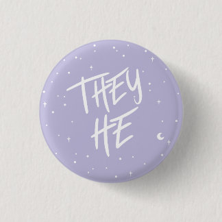 Stars They He Pronouns in 3 Cm Round Badge