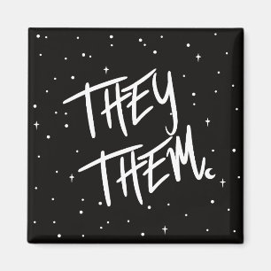 Stars They /Them Pronouns Magnet