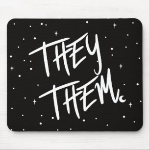 Stars They /Them Pronouns Mouse Pad