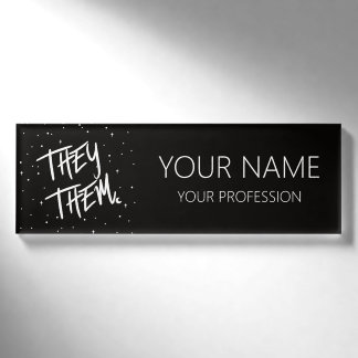 Stars They Them Pronouns Name Tag