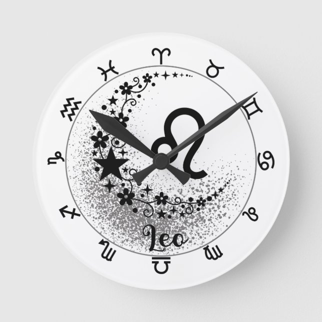 Stars Time! Find Your Magical Zodiac Clock! Round Clock (Front)