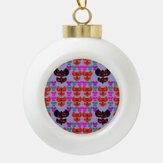 Stars Tulips Ceramic Ball Christmas Ornament