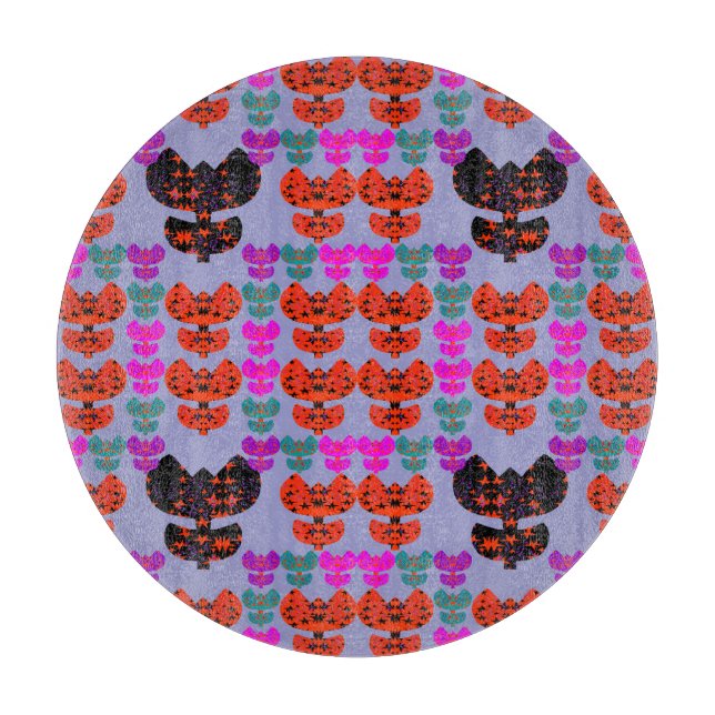 Stars Tulips Cutting Board (Front)
