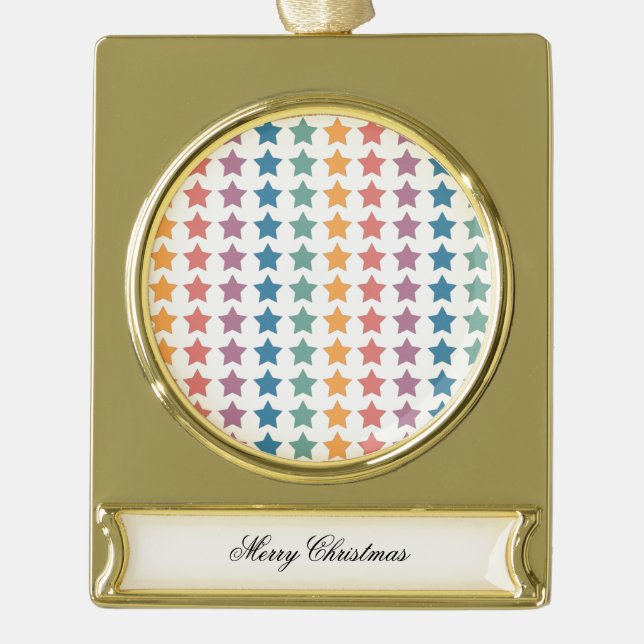 Stars, twinkle little star gold plated banner ornament (Front)