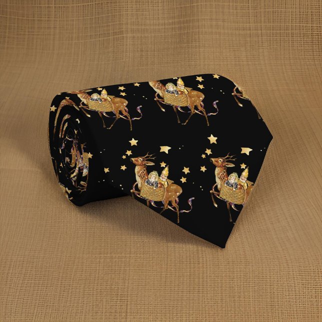 Stars Vintage Reindeer Sleigh Tie (Creator Uploaded)