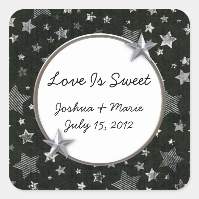 Stars Wedding Candy Buffet Sticker (Front)