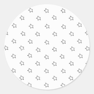 Stars White White  The MUSEUM Zazzle Gifts Classic Round Sticker