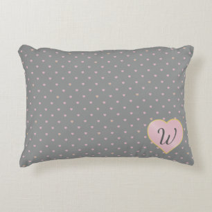 Stars Within Hearts on Grey Accent Pillow