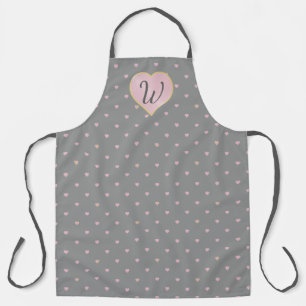 Stars Within Hearts on Grey All-Over Print Apron