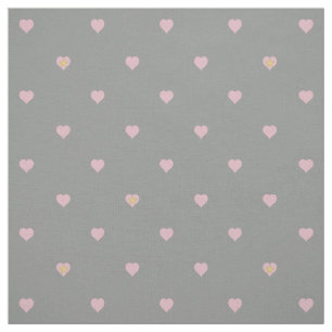 Stars Within Hearts on Grey Fabric