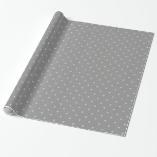 Stars Within Hearts on Grey Wrapping Paper