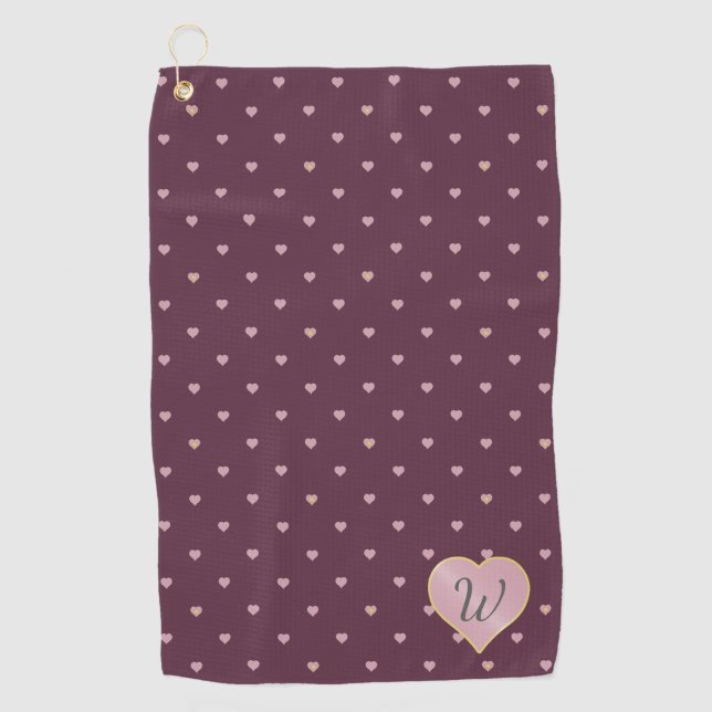 Stars Within Hearts on Port Golf Towel (Front)