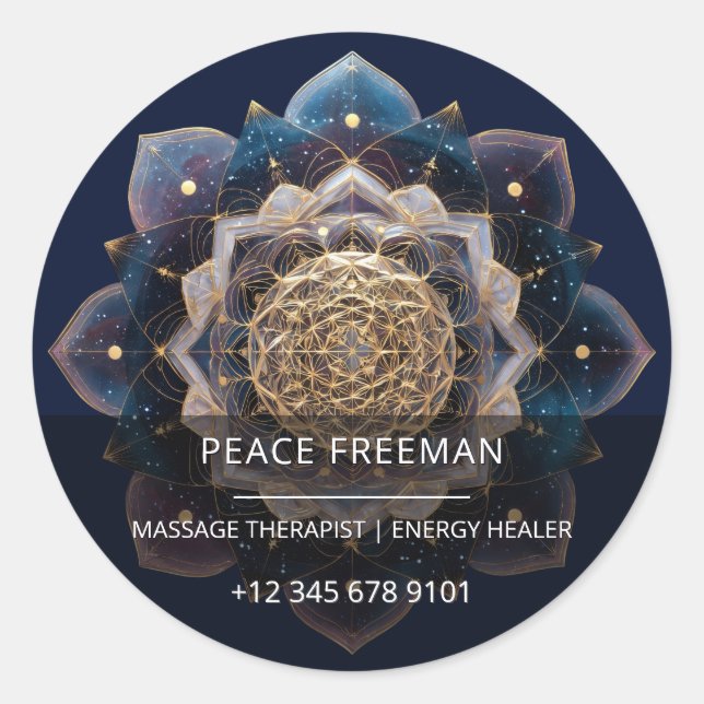 Starseed Geometry | Mandala Design Classic Round Sticker (Front)