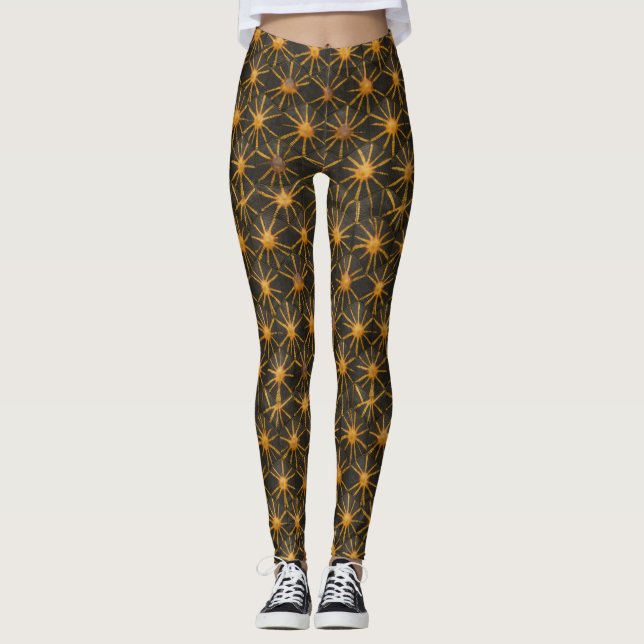 Starshield Radiata | Celestial Gold Geometric Leggings (Front)