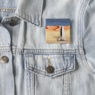 Starship On the Planet Mars 15 Cm Square Badge