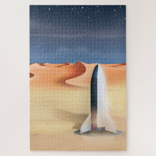 Starship On the Planet Mars Jigsaw Puzzle