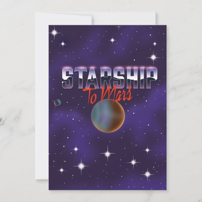 Starship to Mars Magnet Invitation (Front)