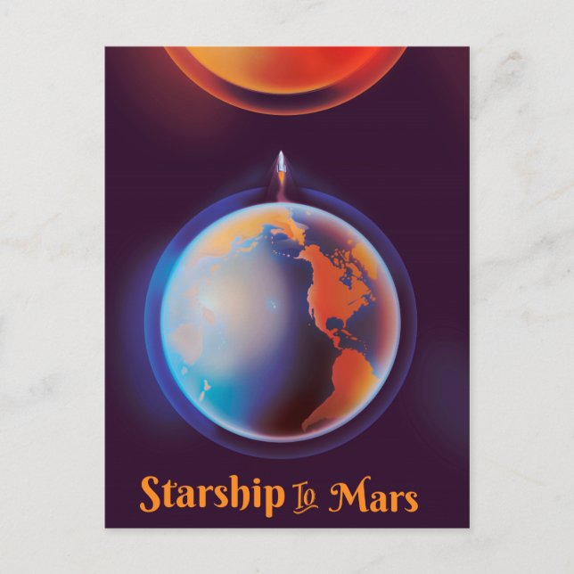 Starship to Mars Postcard (Front)
