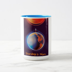 Starship to Mars Two-Tone Coffee Mug