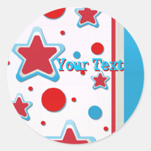 StarsNstripes_ Large, 3 Inch (sheet of 6) Classic Round Sticker
