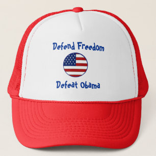 starsnstripesshield, Defend Freedom, Defeat Obama Trucker Hat