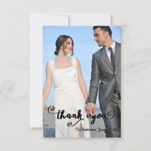 Starstruck Script Photo - 3x5 Wedding Thank You Card