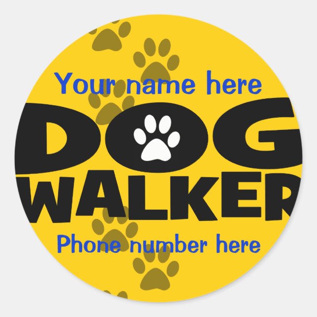 Start a dog walking business classic round sticker (Front)