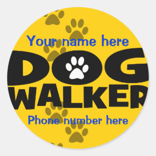 Start a dog walking business classic round sticker