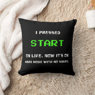 START Button Retro 8 Bit Pixel Art Gamer Gaming Cushion