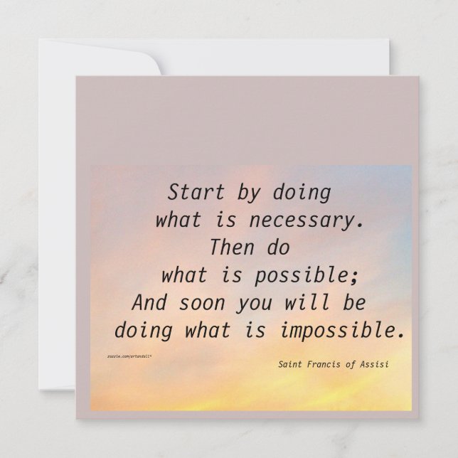 START BY DOING ST. FRANCIS  FLAT CARD (Front)