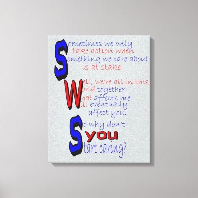 Start Caring Wrapped Canvas (Front)